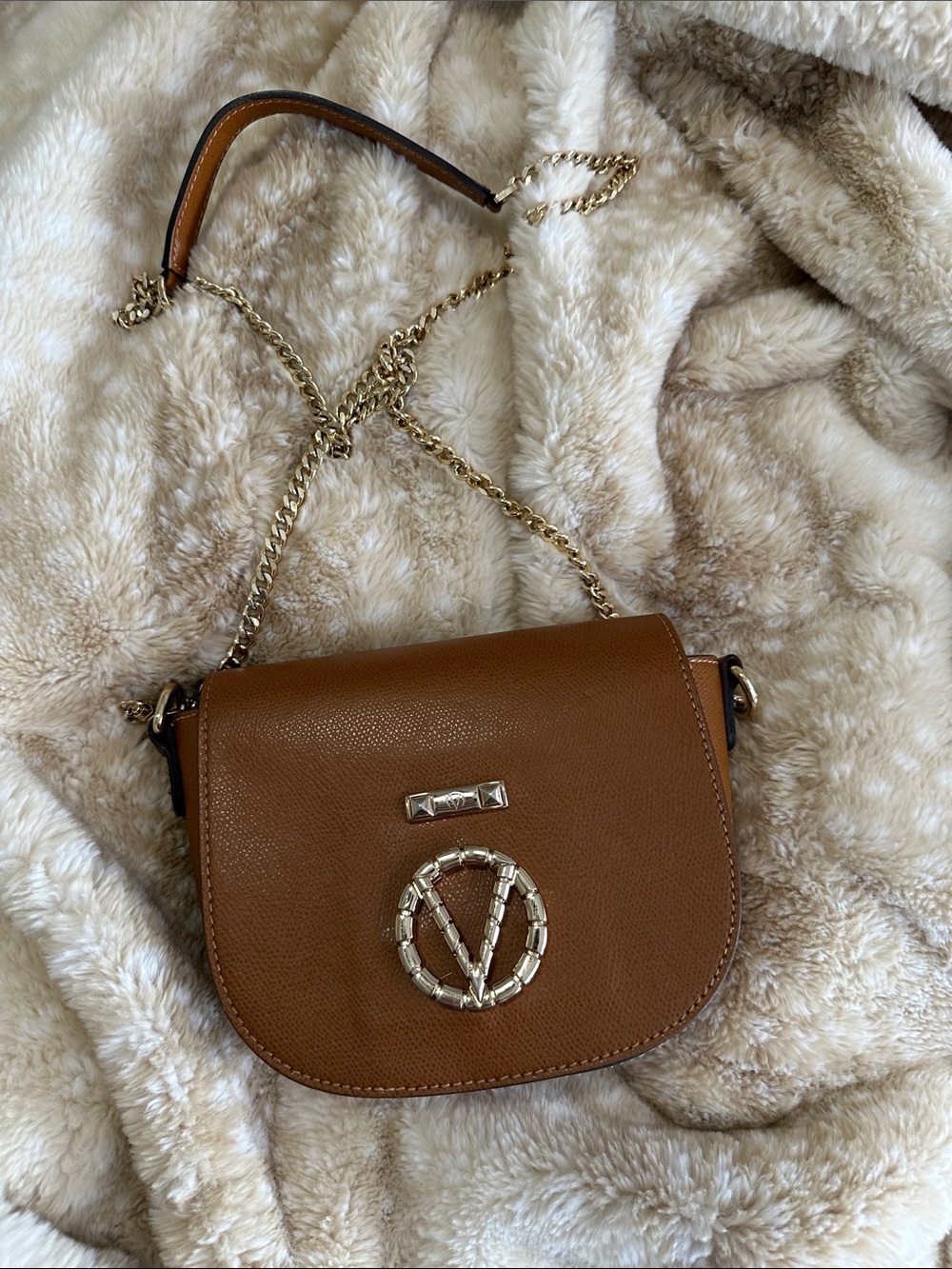 Mario Valentino Brown Leather Crossbody Bag
